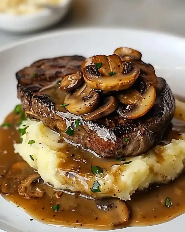 Bistec y champiñones cremosos