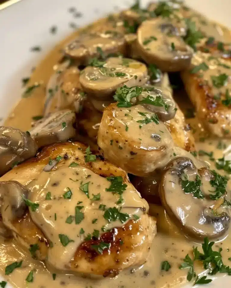 Pechuga de pollo con champiñones