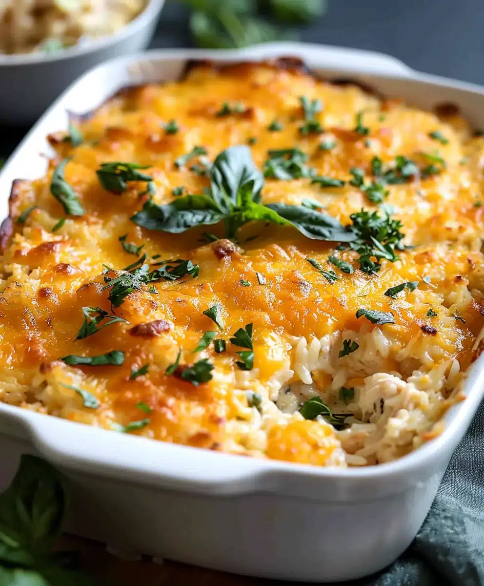 Cheesy Chicken And Rice Casserole