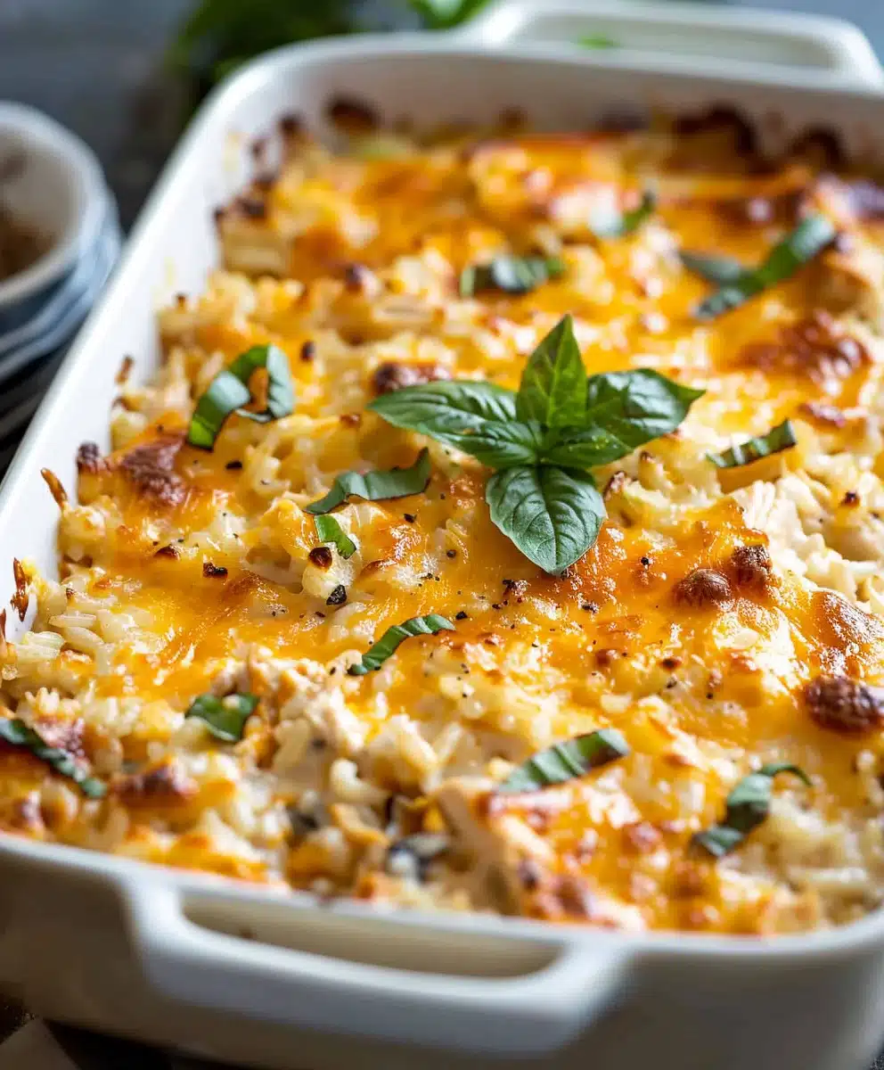Cheesy Chicken And Rice Casserole