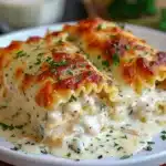 Creamy Chicken Alfredo Lasagna Rolls Recipe-2