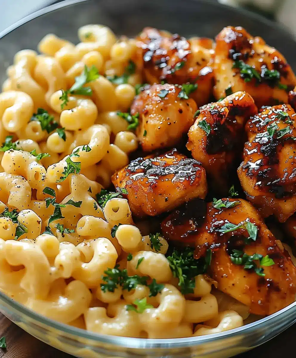 Easy Honey Garlic Chicken With Creamy High Protein Mac Cheese