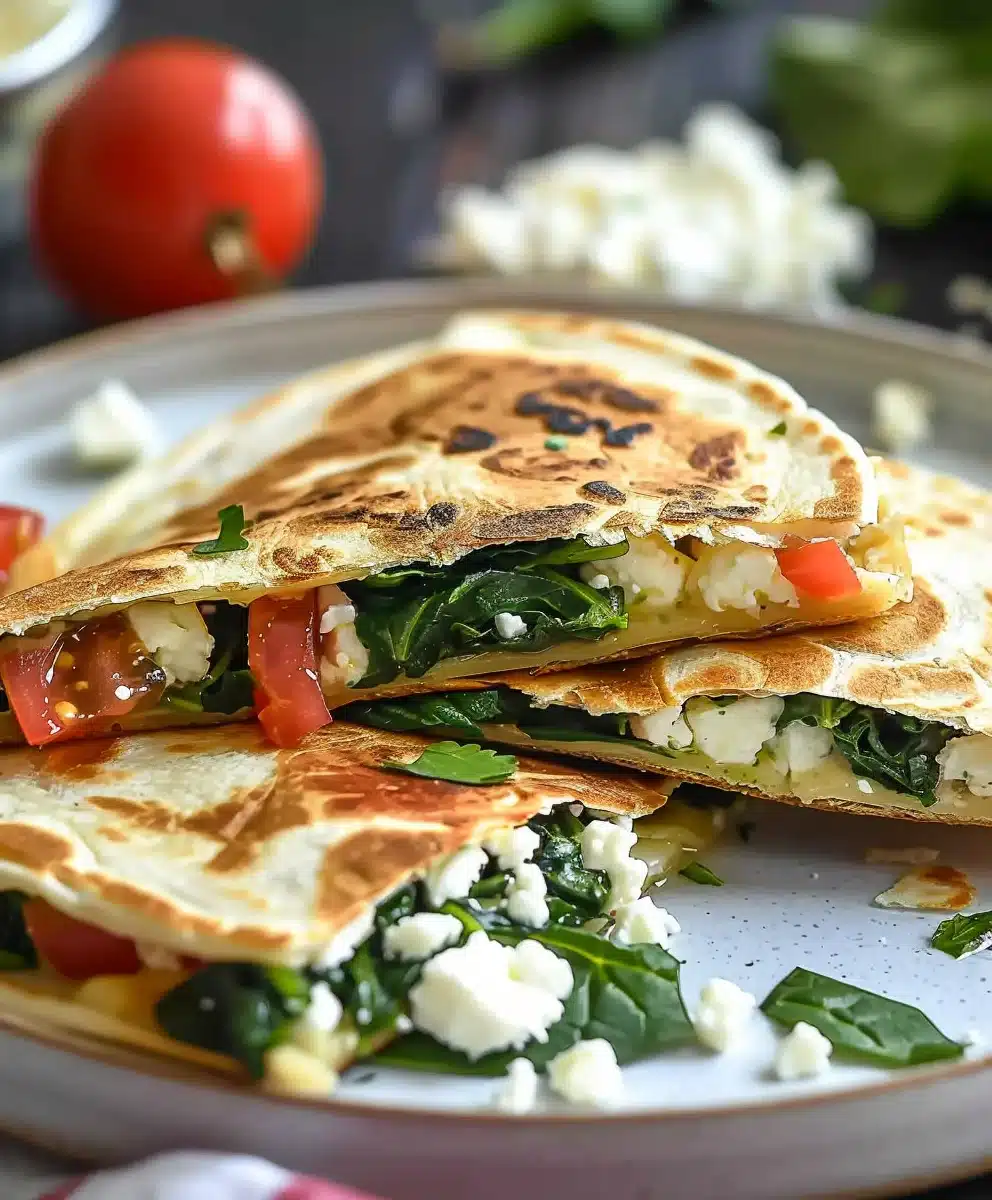 Spinach Feta Quesadillas