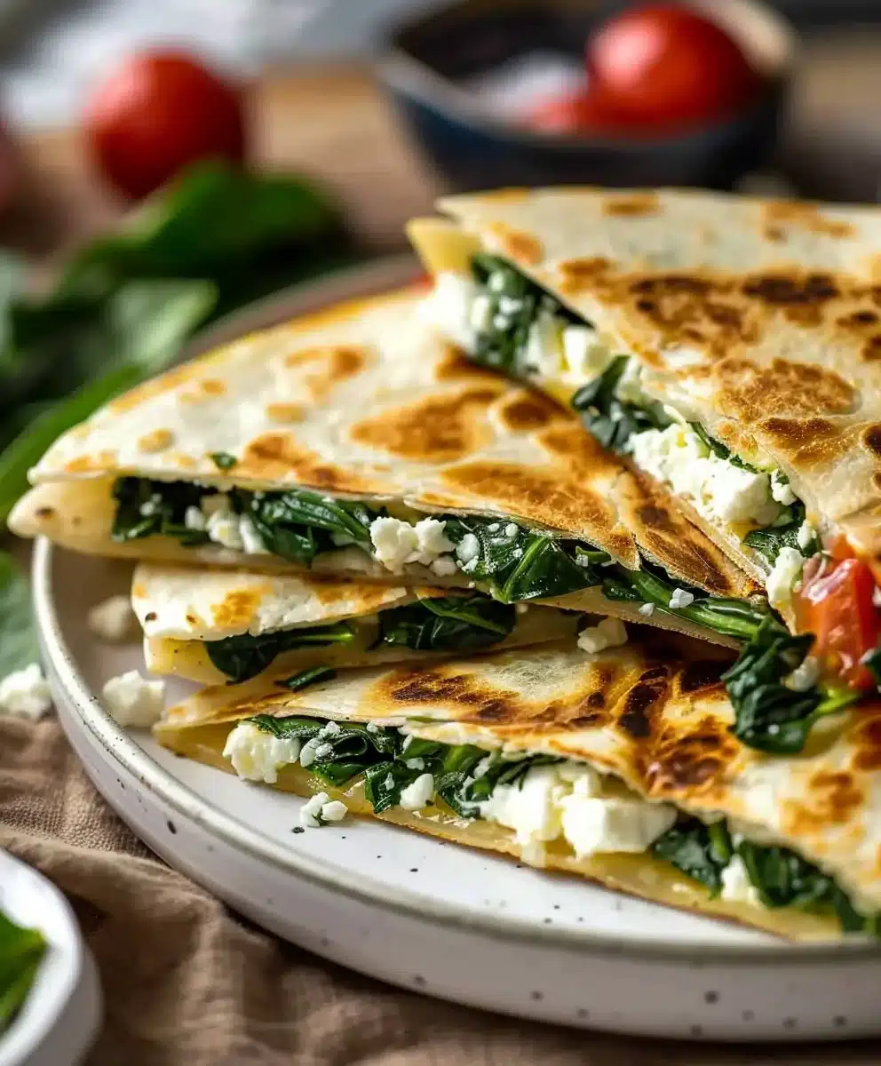 Spinach Feta Quesadillas
