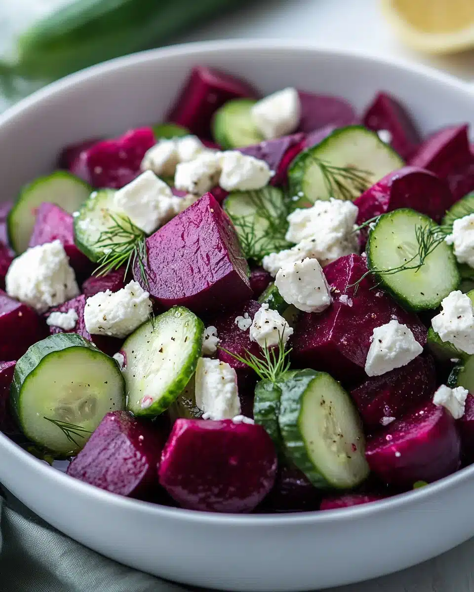 Beet Salad with Feta, Cucumbers, and Dill