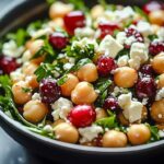 Feta & Cranberry Chickpeas with Lemon Vinaigrette