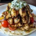 Greek Chicken Gyros with Lemon