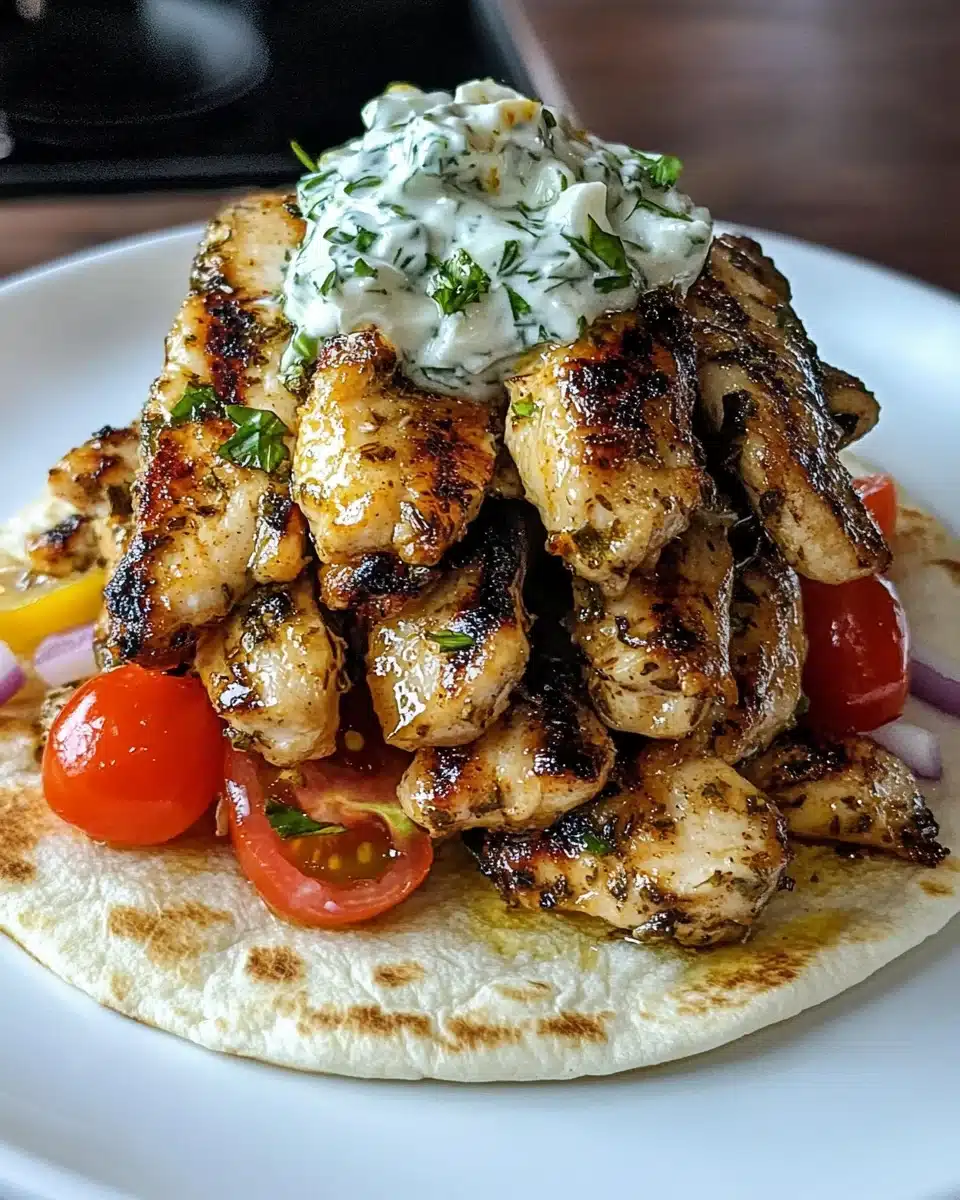 Greek Chicken Gyros with Lemon