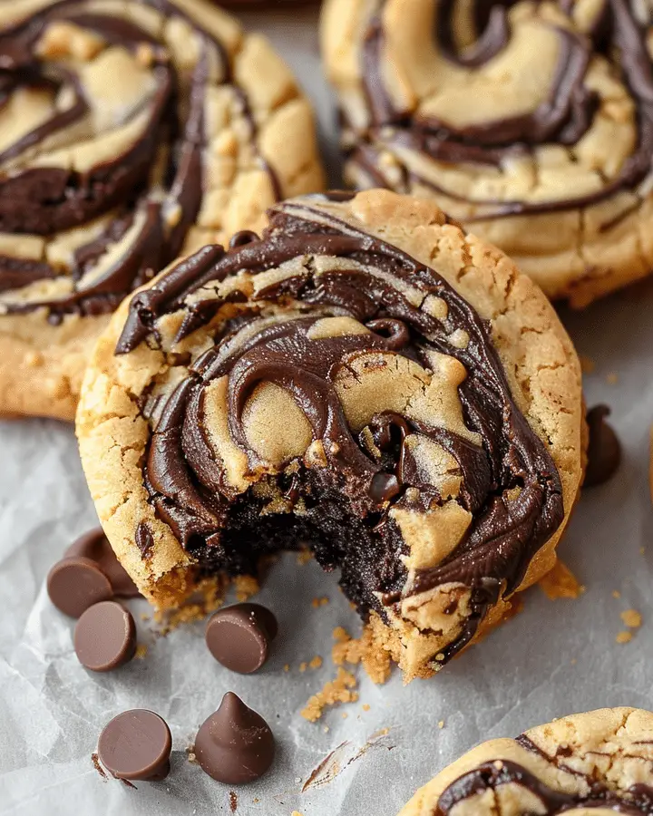 Peanut Butter Brownie Swirl Cookies