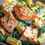 Salmon Spinach Pasta Dish