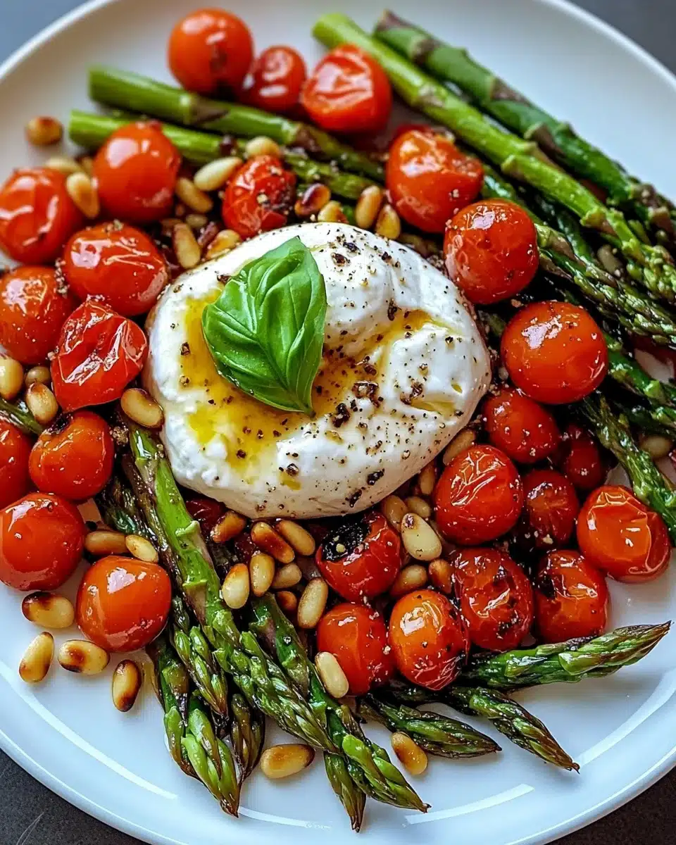 Asparagus Tomato Salad with Burrata Cheese