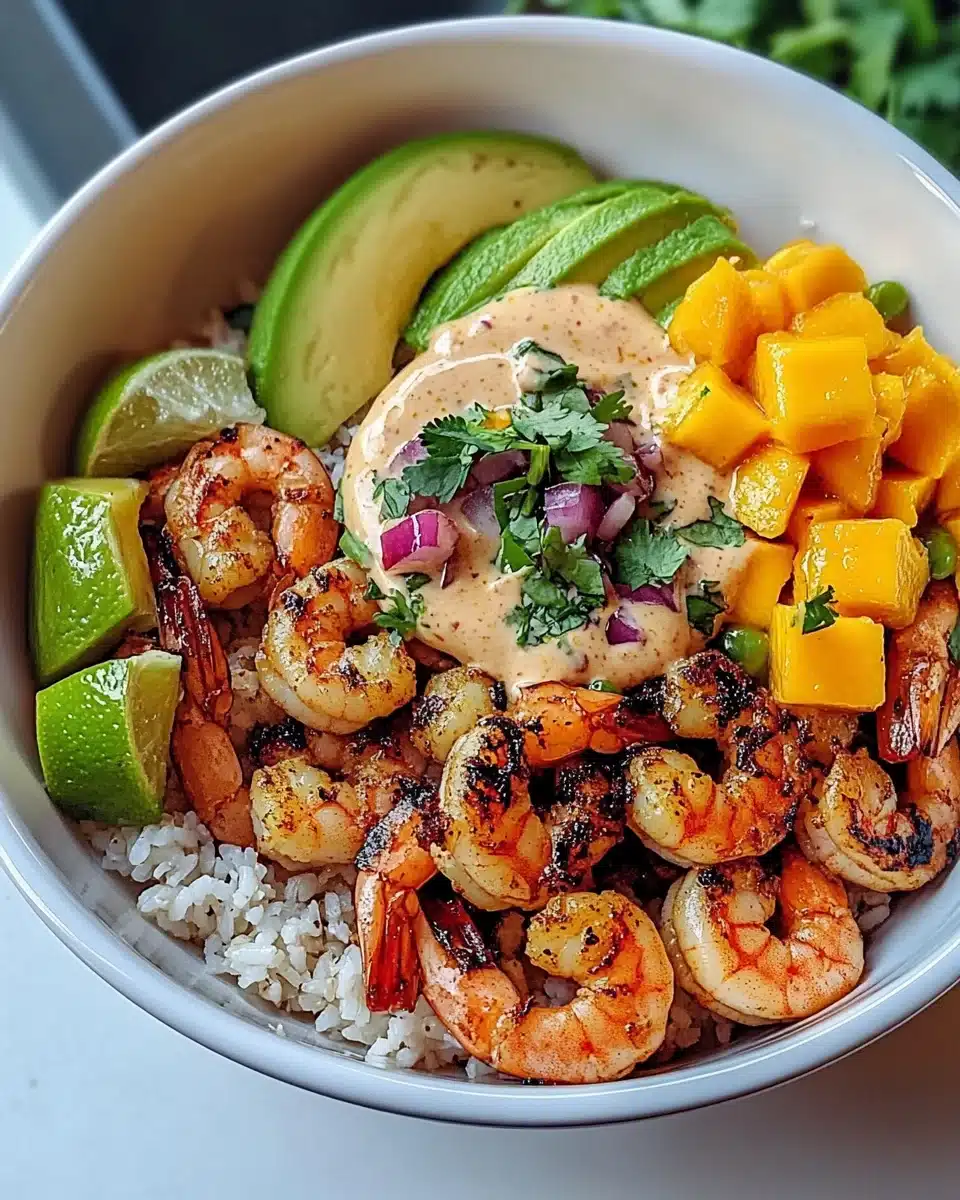 Shrimp Avocado Bowls with Mango Salsa