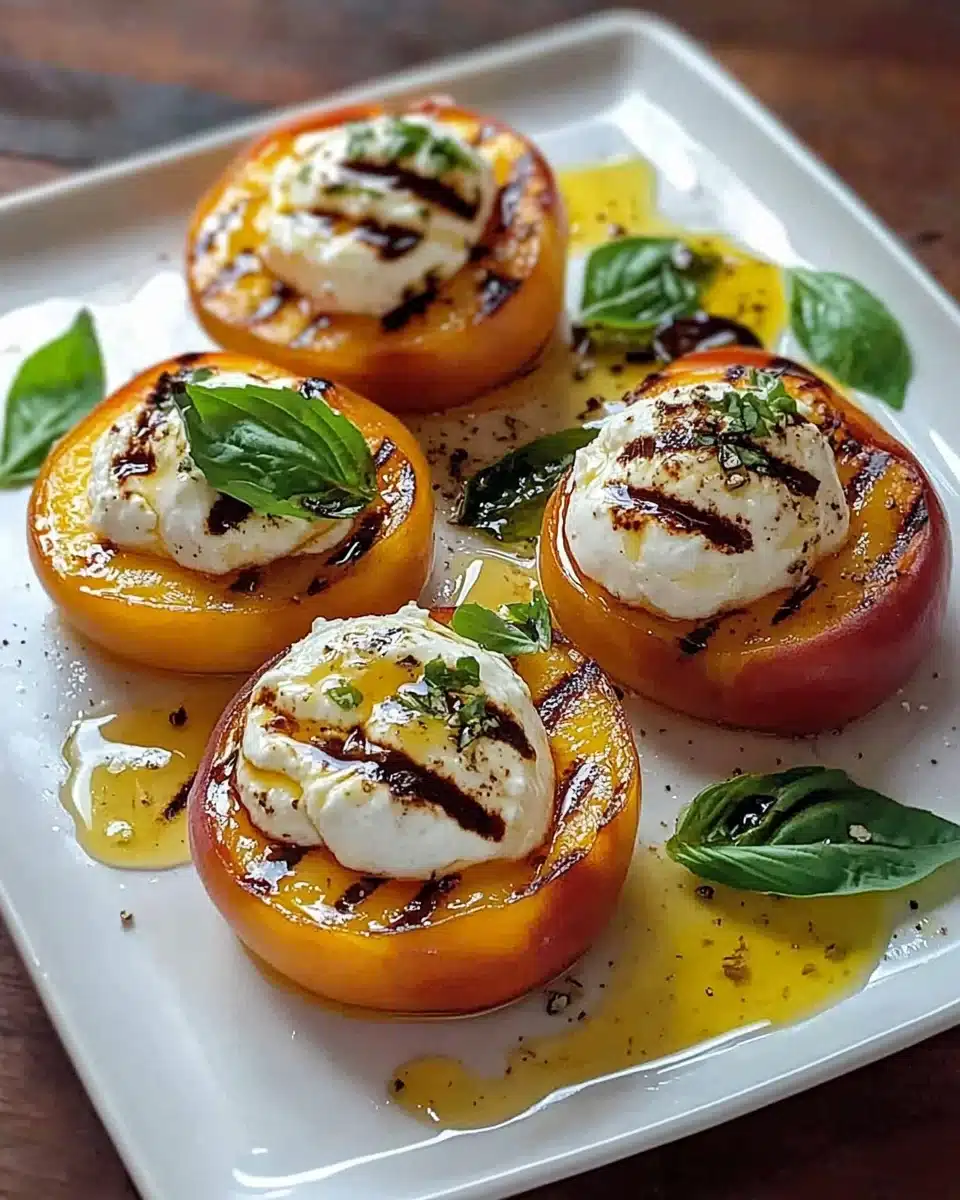 Grilled Nectarines with Burrata and Honey
