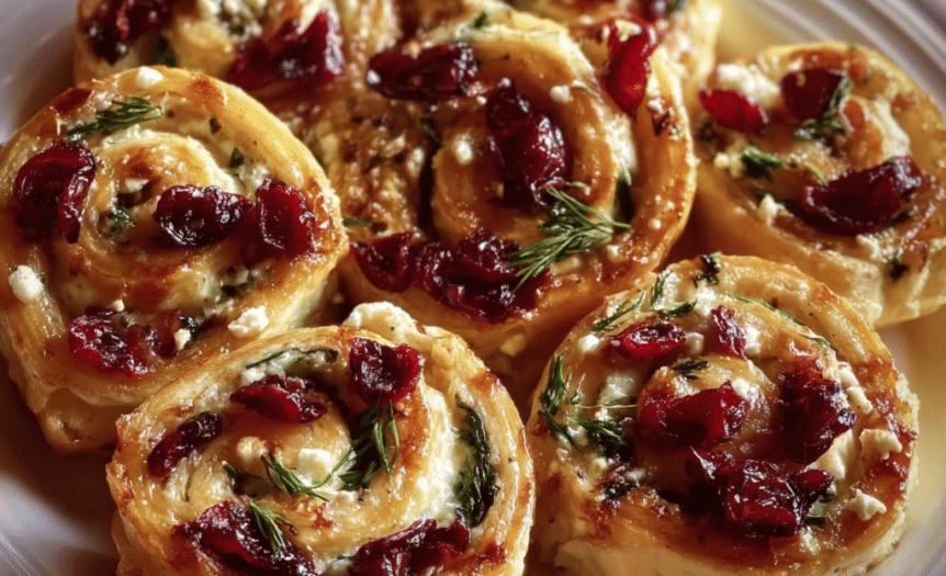 Cranberry Feta Pinwheels