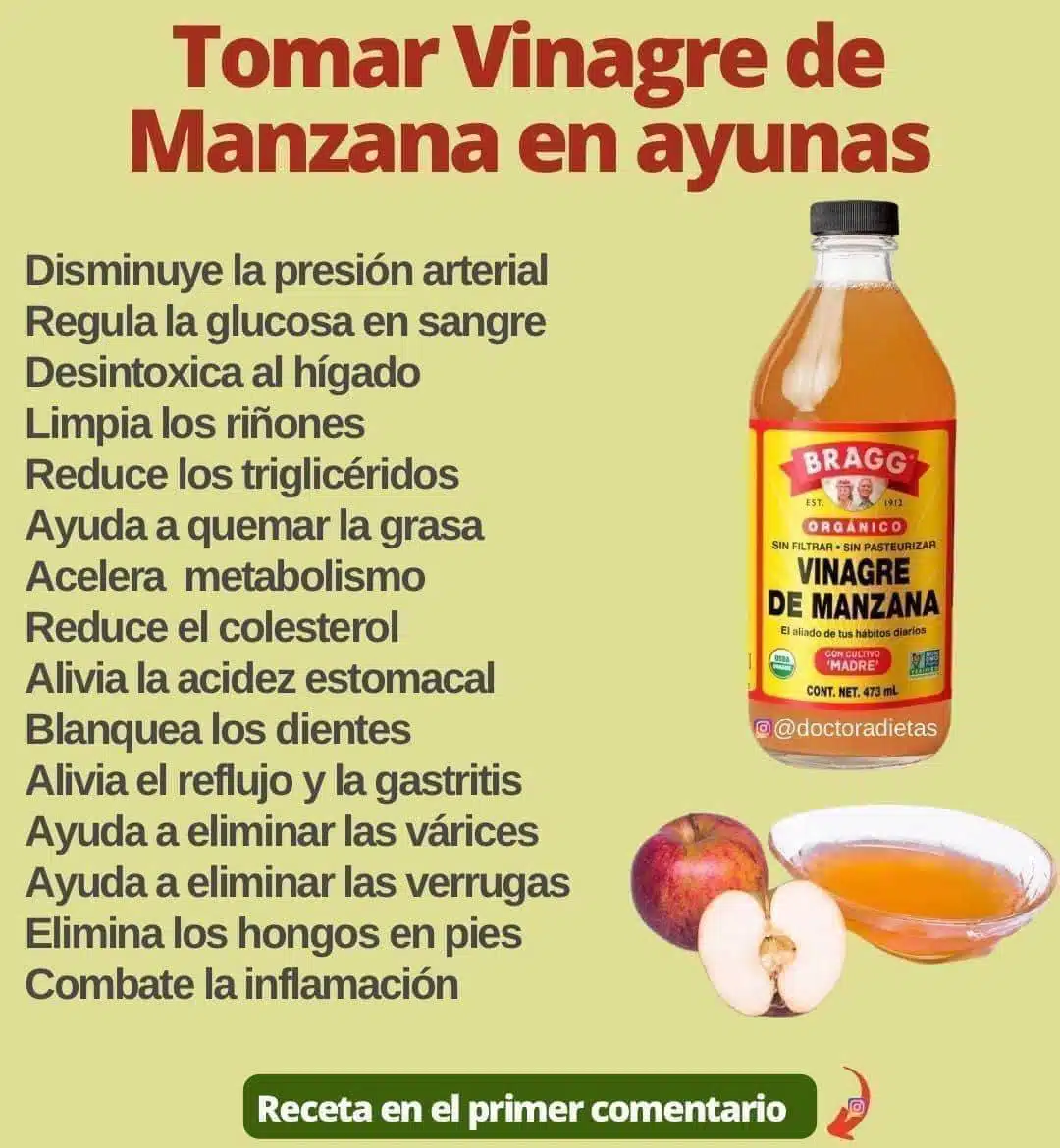 Vinagre de Manzana: Beneficios para Detox, Piel y Cabello 2 Conoce los Multiples Beneficios que tiene el Vinagre de Manzana para tu Salud, Te Sorprenderán! Recette complète dans le primer comentario