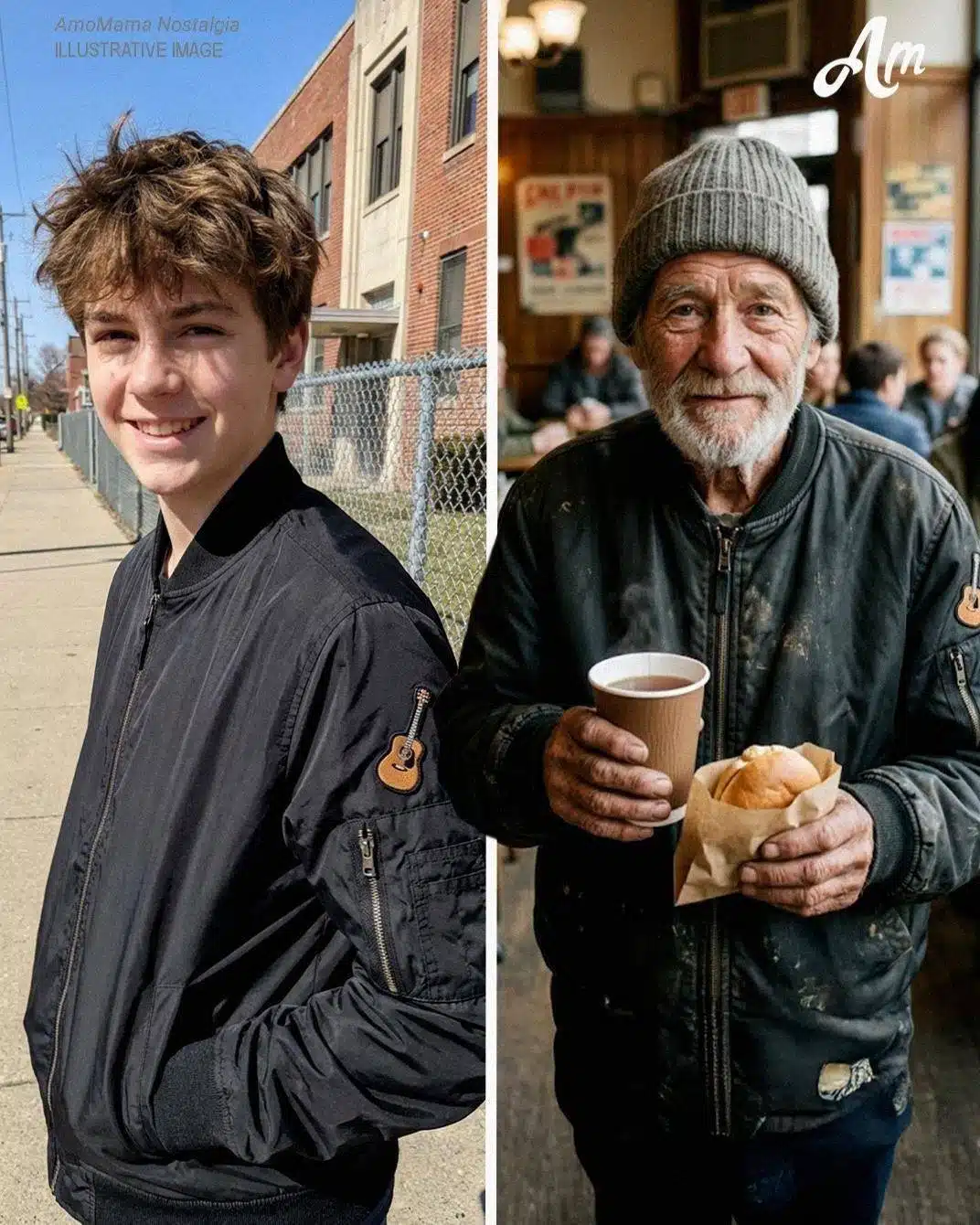 Vi a un hombre sin hogar con la chaqueta de mi hijo desaparecido y decidí seguirlo. Hace casi un año, un martes por la mañana, mi hijo Daniel, de 16 años, salió para la escuela y nunca regresó. Mi hijo siempre era el que hacía reír a todos. Era amable y sensible. Nunca salía de casa sin avisarme. Eso no era propio de Daniel. Esa misma noche, llamé a la policía. Los agentes dijeron que los adolescentes son como adolescentes, que volvería en un par de días. Pero no lo hizo. Las cámaras de seguridad de la escuela lo mostraron saliendo del campus, subiéndose a un autobús y alejándose. Pasaron las semanas. Pegamos volantes por todas partes, anuncios e hicimos todo lo posible por encontrarlo. La policía sigue buscándolo. Ayer fui a otra ciudad (a unas tres horas de casa) para una reunión de negocios. Después, paré en una pequeña cafetería y estaba comprando mi café cuando entró un hombre mayor. Me quedé paralizada. Llevaba la chaqueta de mi hijo. No era solo una chaqueta parecida ni del mismo tipo: era la chaqueta de Daniel. Una vez se le rompió la manga, y le cosí un pequeño parche con forma de guitarra porque le encantaba tocarla. También tenía una pequeña mancha de pintura en la espalda que nunca pude quitar. El anciano contaba monedas en la palma de la mano mientras se acercaba al mostrador para pedir té. Me acerqué y le pedí al barista que le preparara té y le diera un bollo. Pagué todo. El anciano me dio las gracias con lágrimas en los ojos. No pude callarme, así que pregunté de inmediato: «Disculpe, ¿dónde consiguió esa chaqueta?». El hombre sonrió y dijo: «Me la dio un chico». Intenté preguntarle dónde y cuándo había pasado eso, pero el café estaba lleno, y el anciano salió corriendo. Salí corriendo tras él, queriendo alcanzarlo, pero luego decidí seguirlo. El hombre caminó hasta las afueras de la ciudad, calentándose las manos con la taza de té, pero no la bebió ni comió el bollo. Después de una hora, se acercó a una casa vieja y abandonada. El hombre tocó silenc