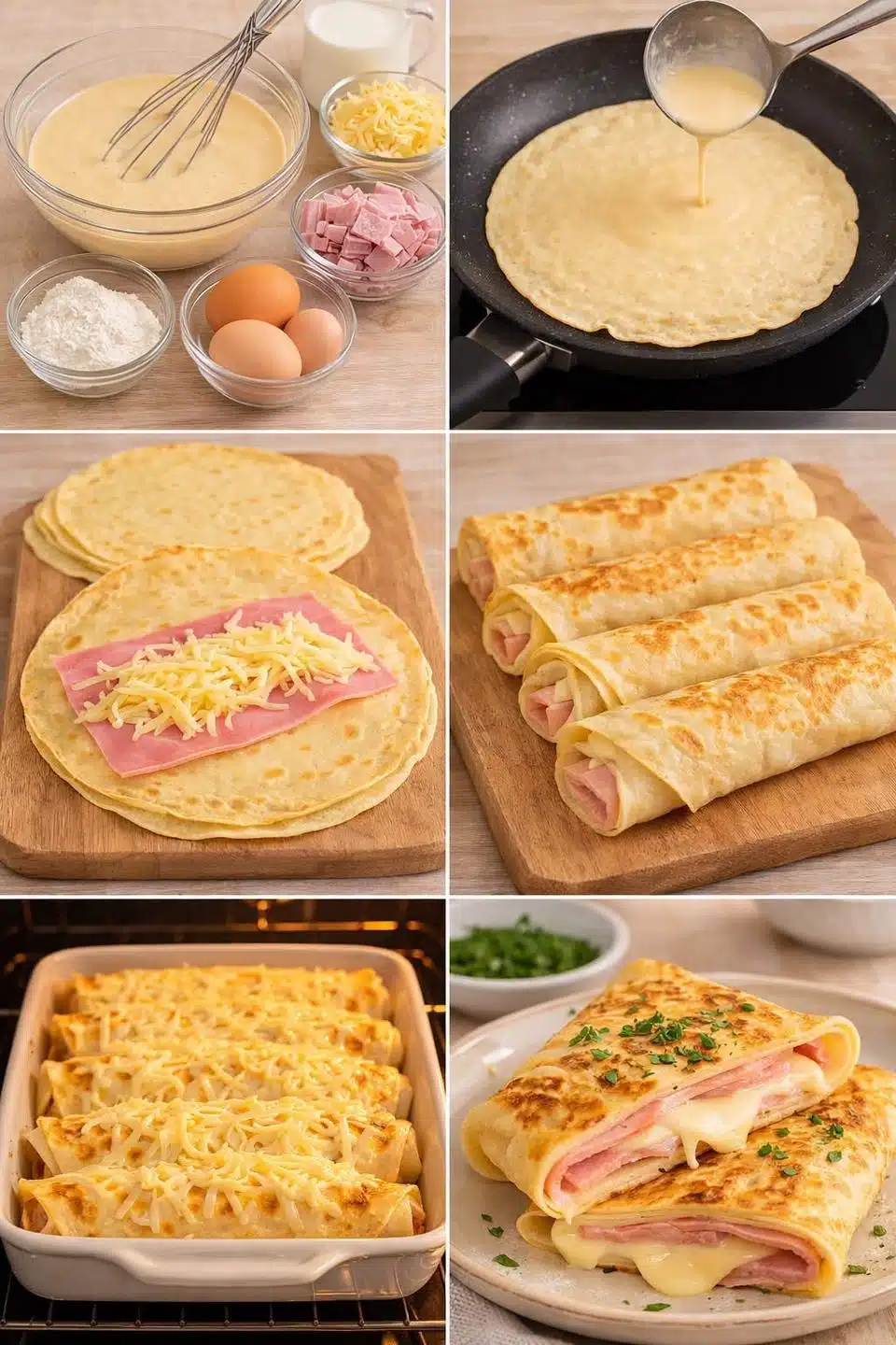 Receta de Crepes de Queso y Jamón: Fáciles, Perfectos y Deliciosos 2 Cuando veas lo fácil que es... los vas a hacer mucho 😋...Ver más