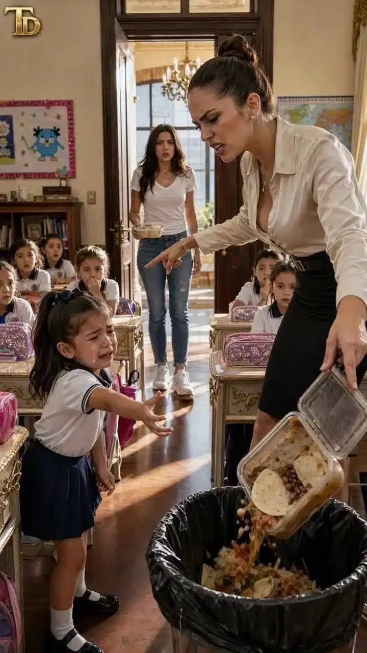 Madre millonaria confronta a maestra que tiró lonche