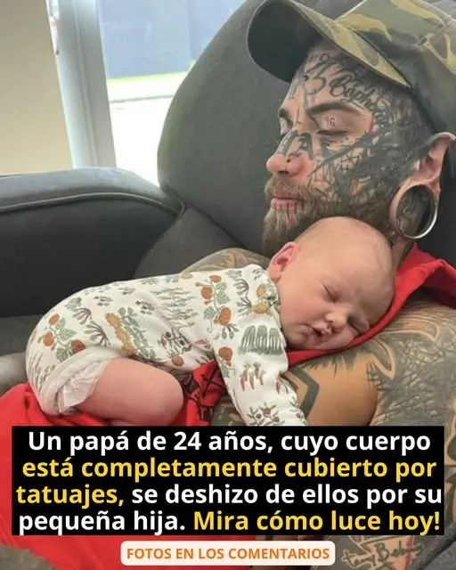 Padre tatuado elimina sus tatuajes para su hija