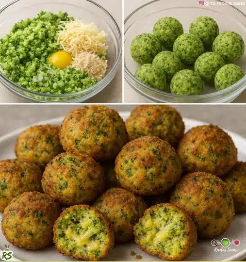 Receta fácil de albóndigas de brócoli y queso