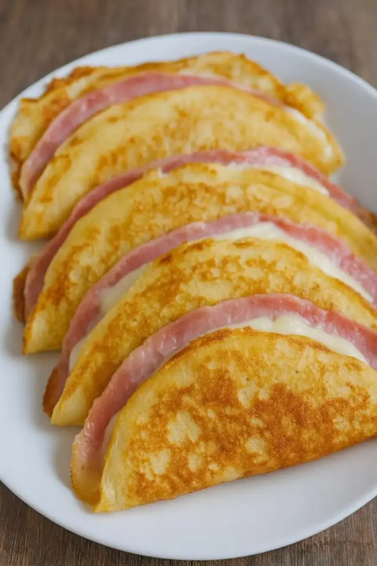 Receta fácil de crepes de queso y jamón
