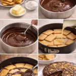 Receta tarta de galletas flan y chocolate