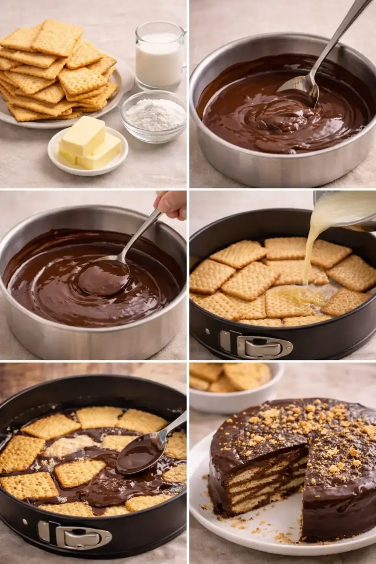 Receta tarta de galletas flan y chocolate