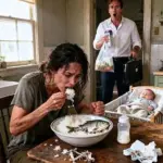 Sorprendí a mi madre comiendo comida podrida