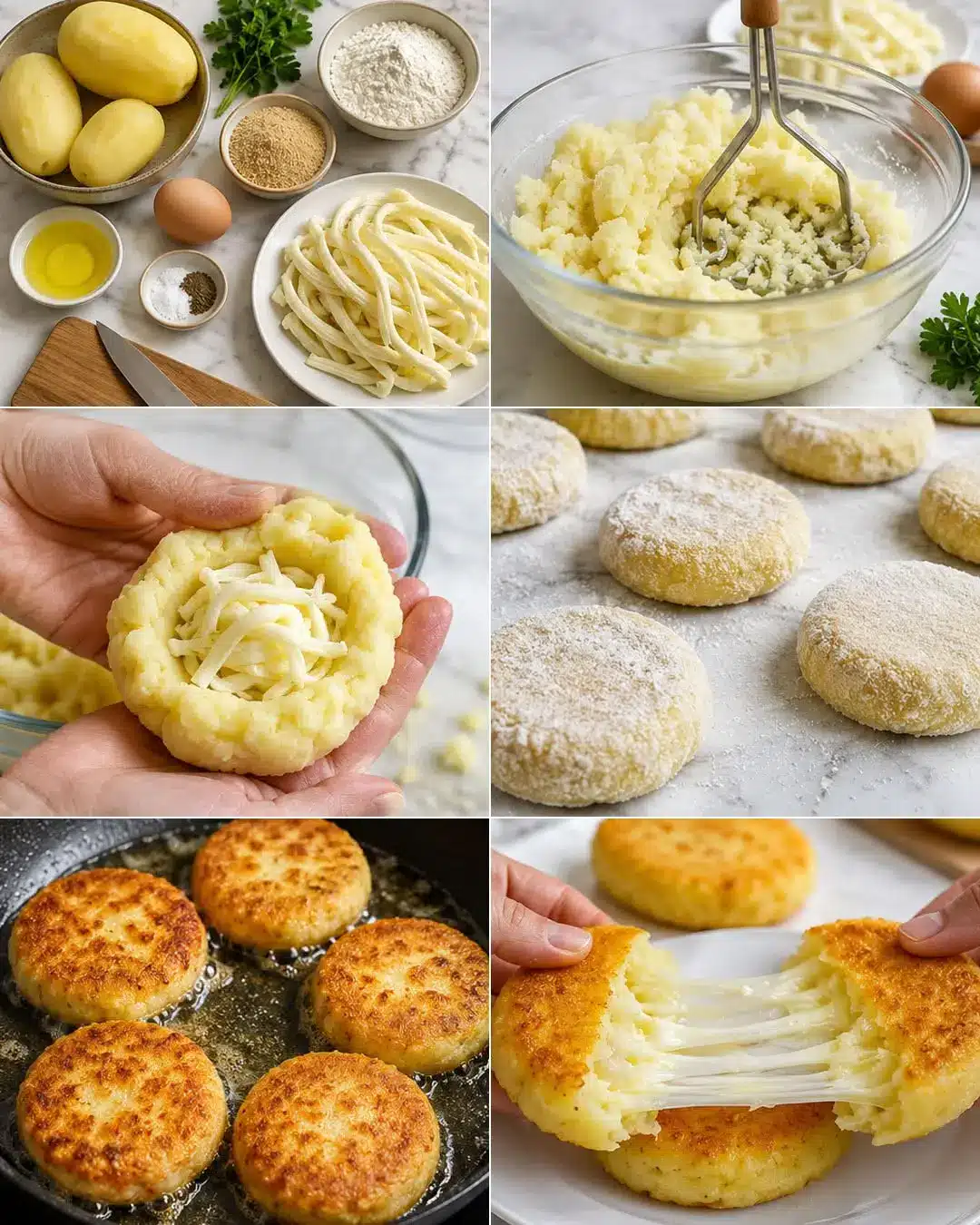 Tortitas de Papa Rellenas de Queso Deliciosas