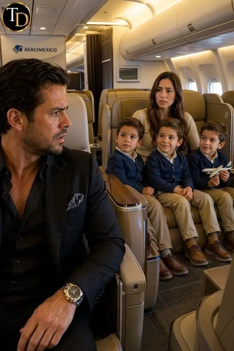Magnate descubre trillizos idénticos en avión. 2 Magnate descubre trillizos idénticos en avión.