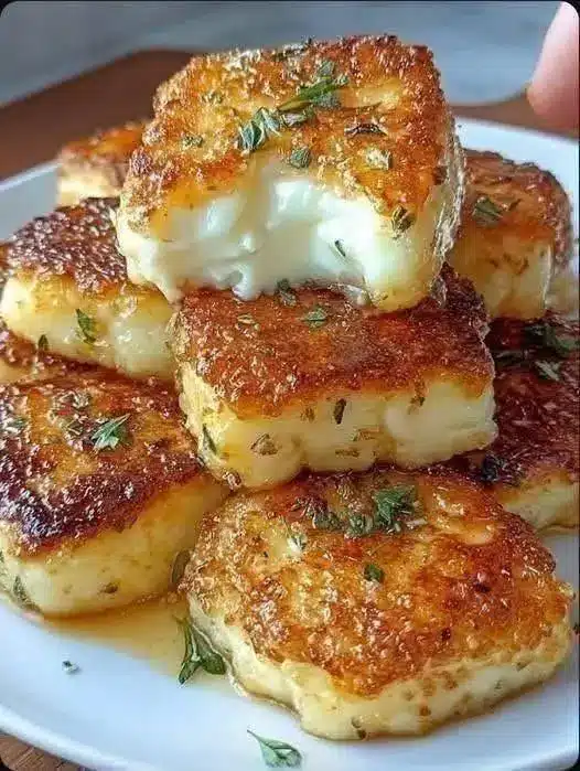 Receta de queso empanado con hierbas crujientes