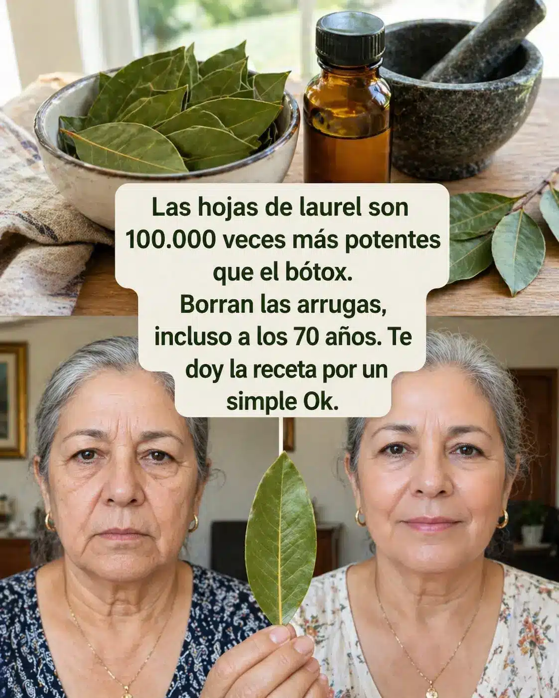 Elimina arrugas naturalmente con hojas de laurel