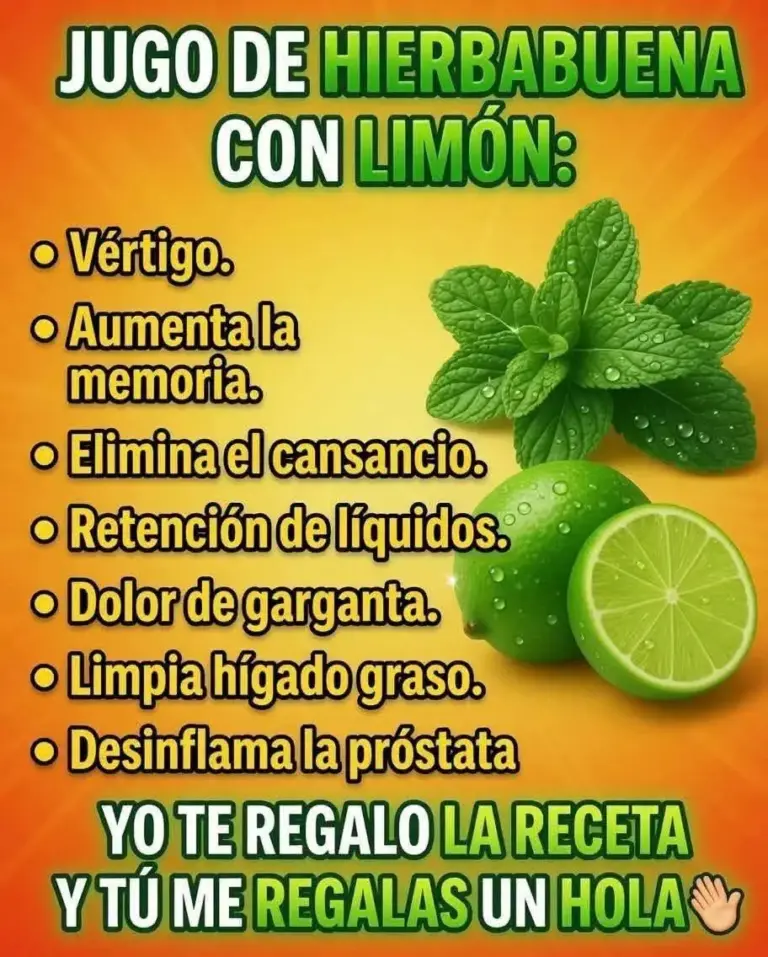 Jugo de hierbabuena y limón: Beneficios y Receta