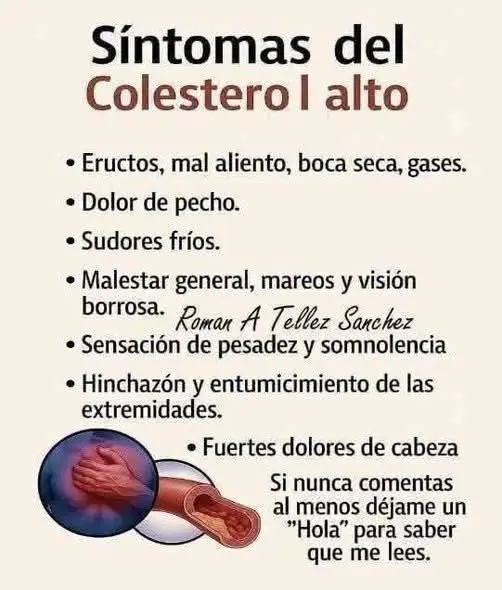 Síntomas del colesterol alto que debes conocer
