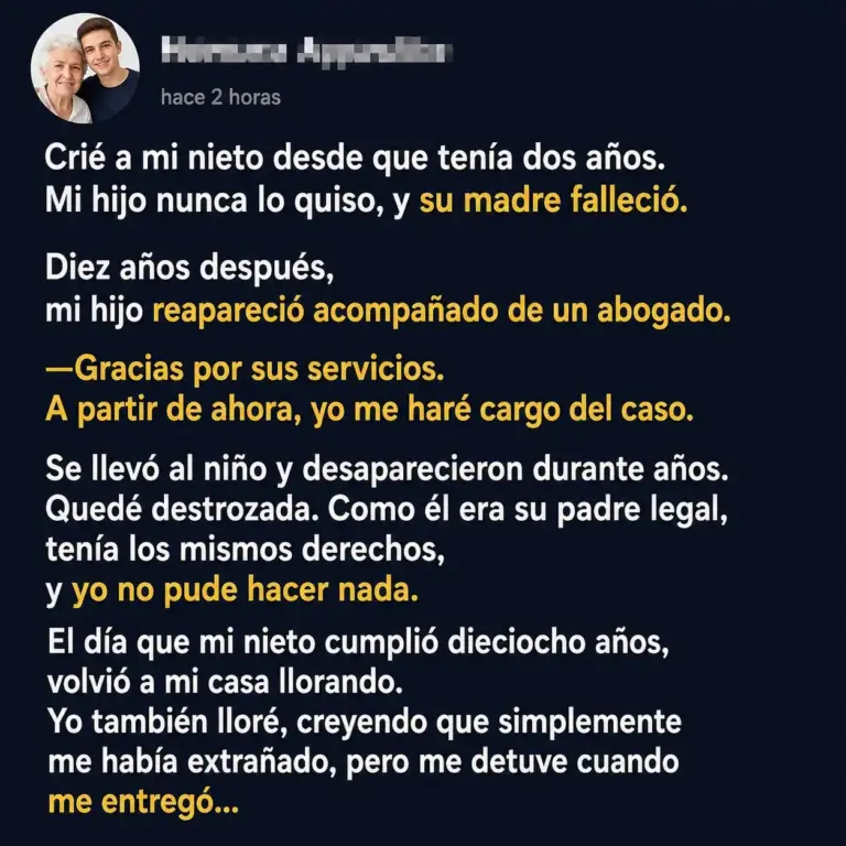 El nieto regresó: historia de amor y reencuentro