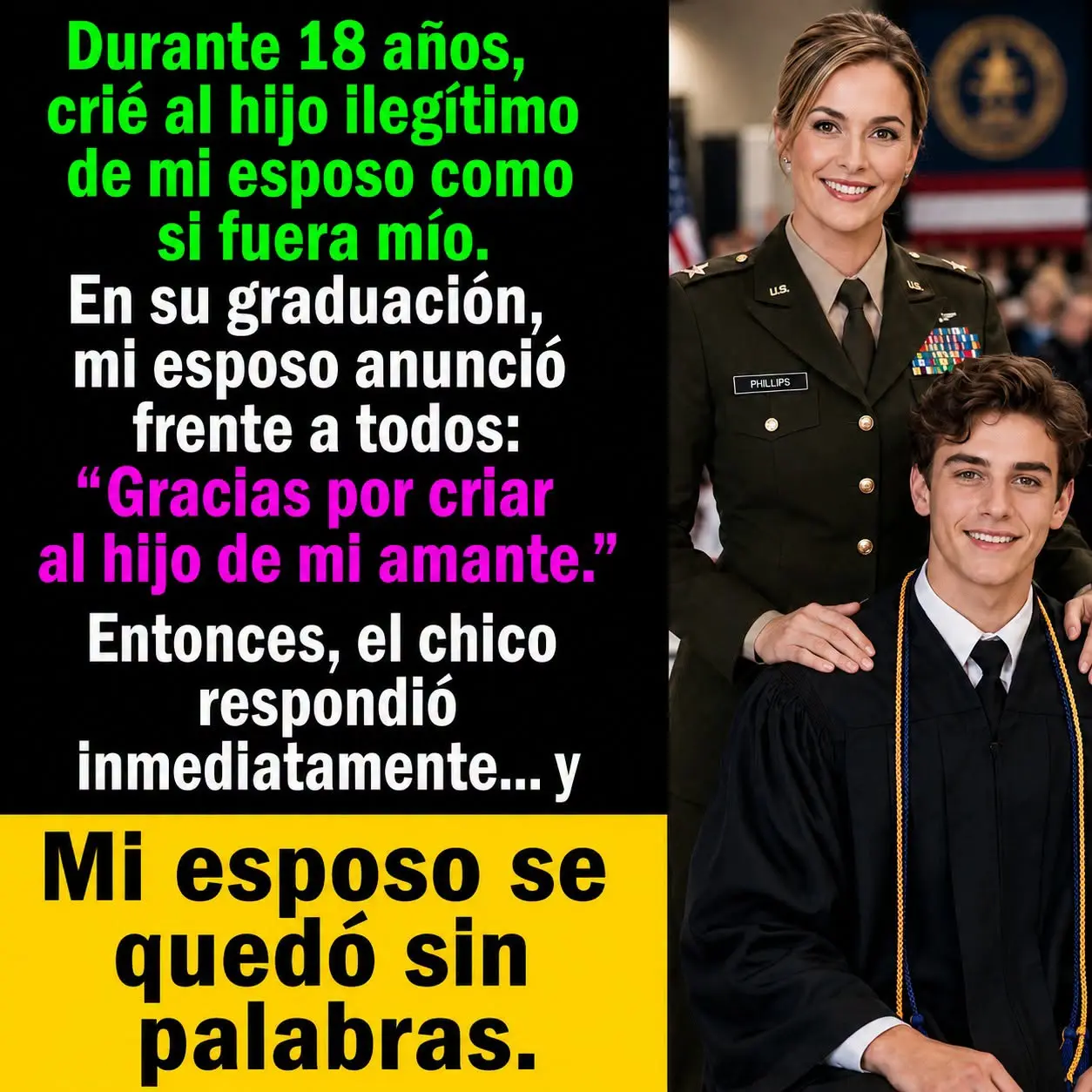 Humillación pública: hijo silencia a esposo en evento.