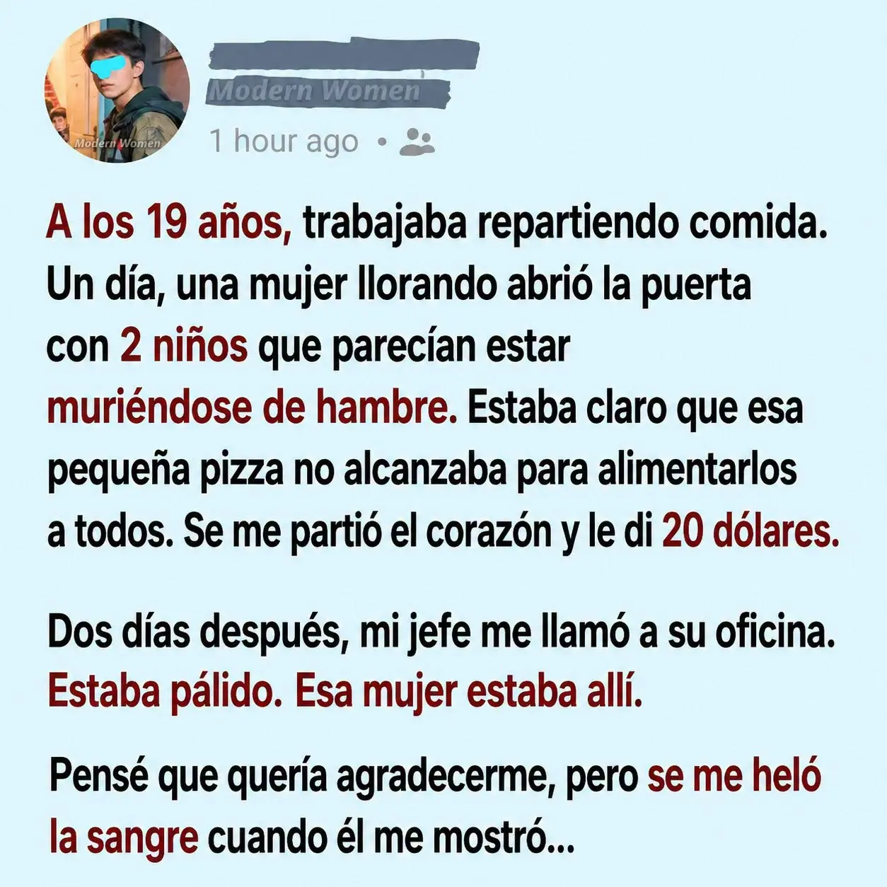 Repartidor cambia una vida con solo 20 dólares