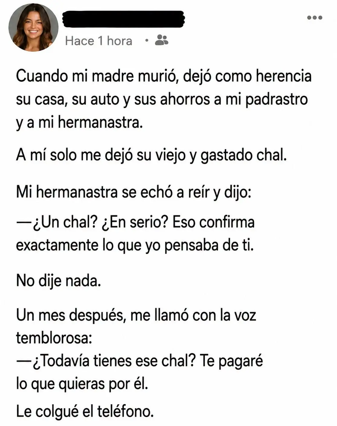 Un chal heredado vale más que una casa