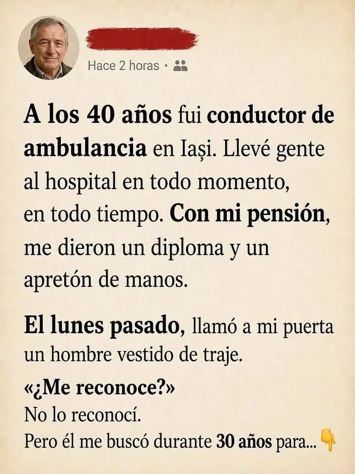 Visita inesperada tras 40 años conduciendo ambulancias
