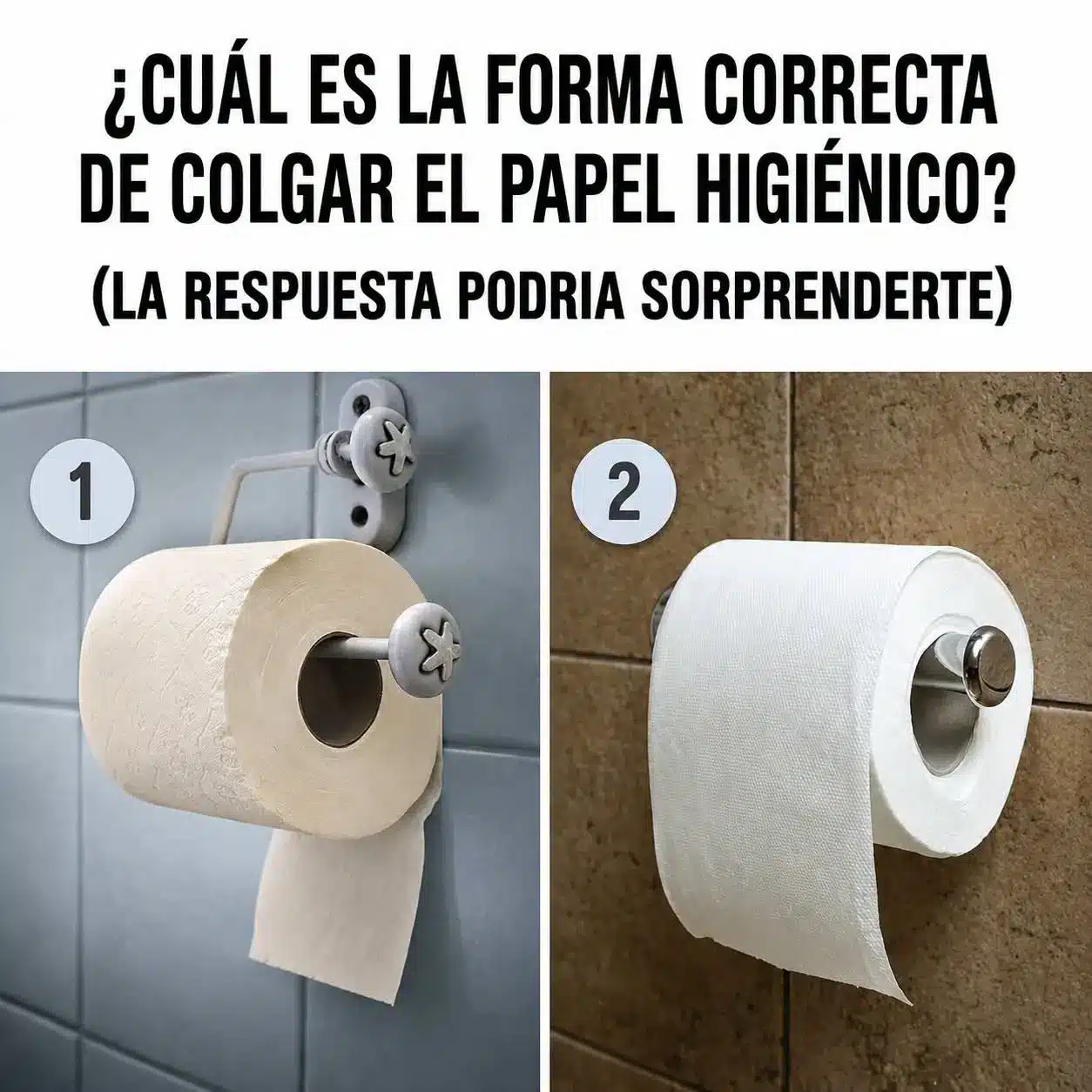 La forma correcta de colocar el papel higiénico