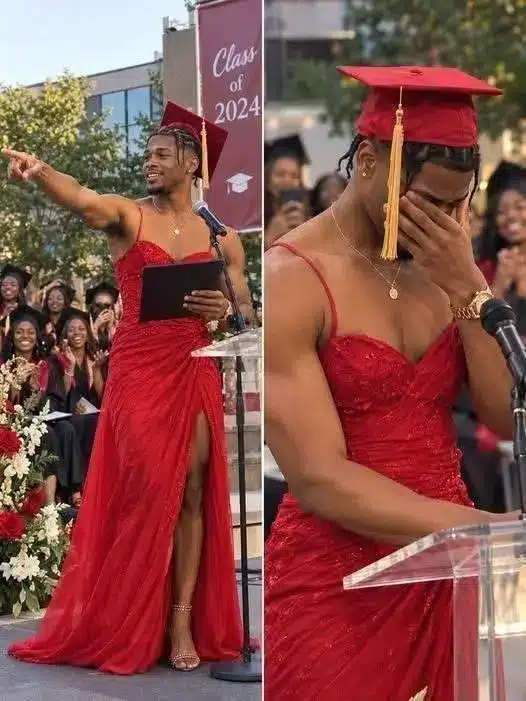 El secreto detrás del vestido rojo de graduación