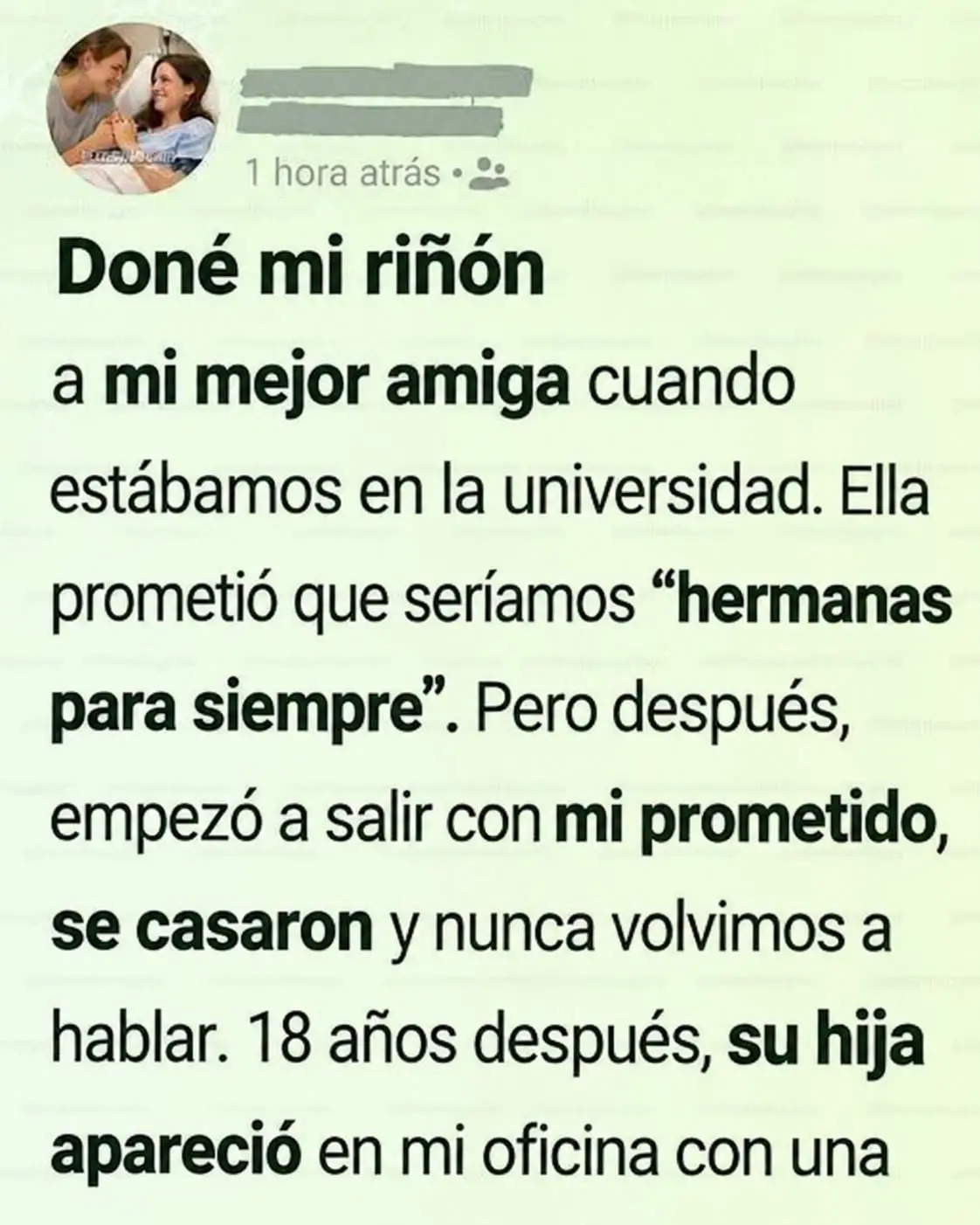 Mi amiga me traicionó y su hija volvió